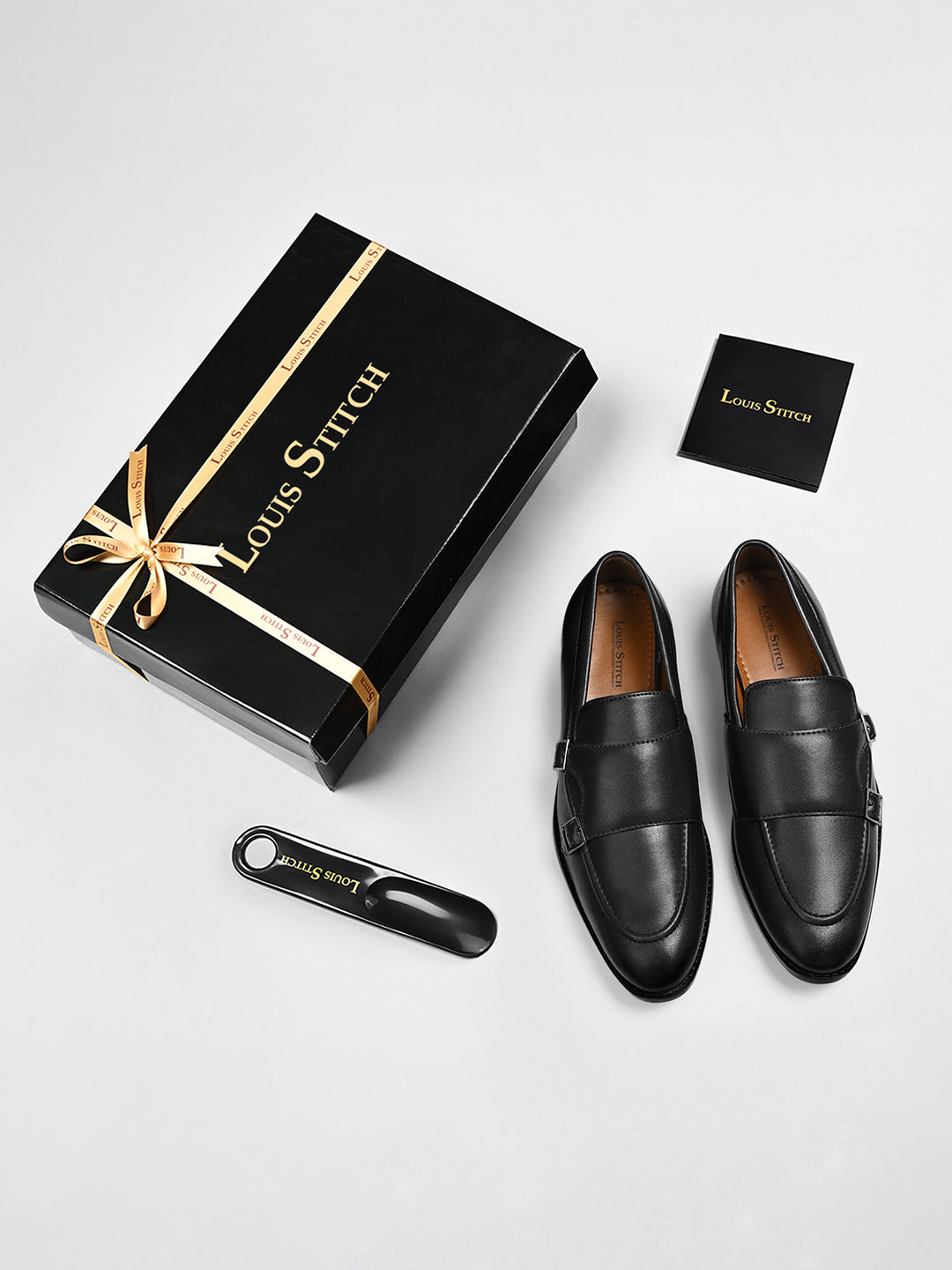 Obsidian Black Handcrafted Slipon Style Comfortable Monk