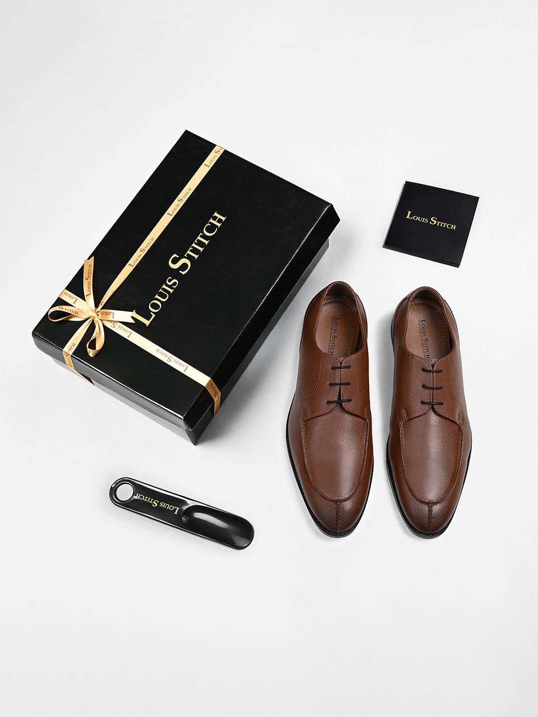 Tan Handcrafted Derby Laceups Shoes
