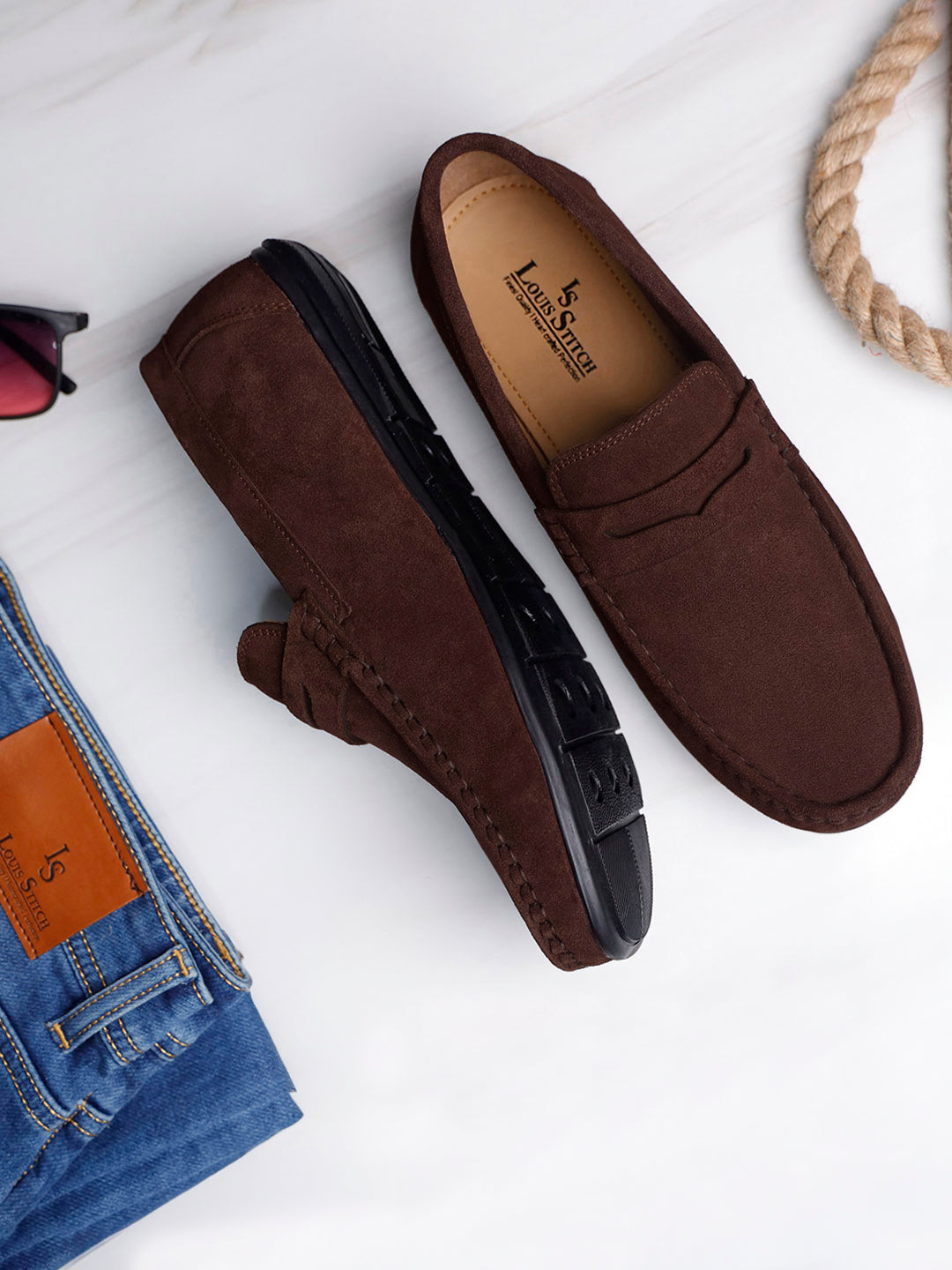 Italian Suede Leather Penny Loafers