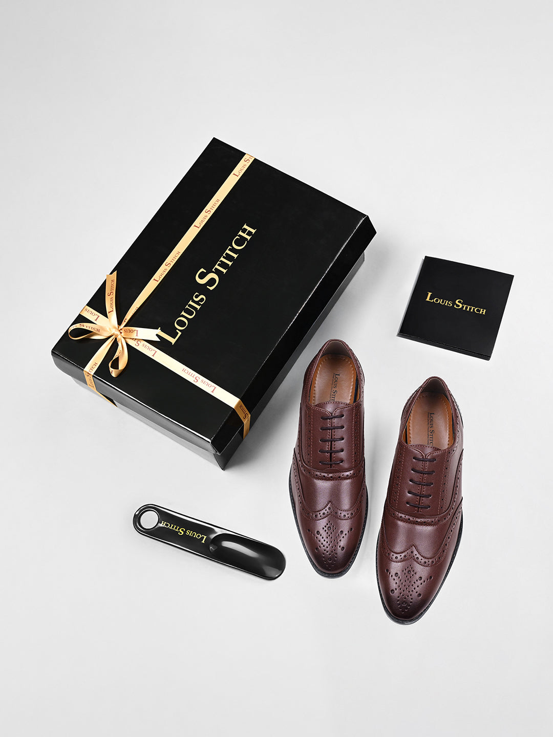 Rosewood Wingtip Brogue Style Comfortable Formal Lace Up Shoes