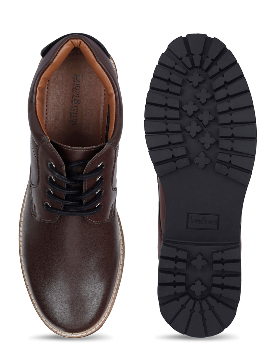 Brunette Brown Handcrafted Derby Lace Up Boots