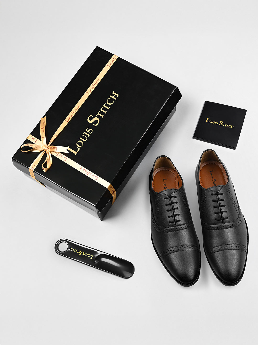 Jet Black Oxford Style Comfortable Formal Laceup Shoes