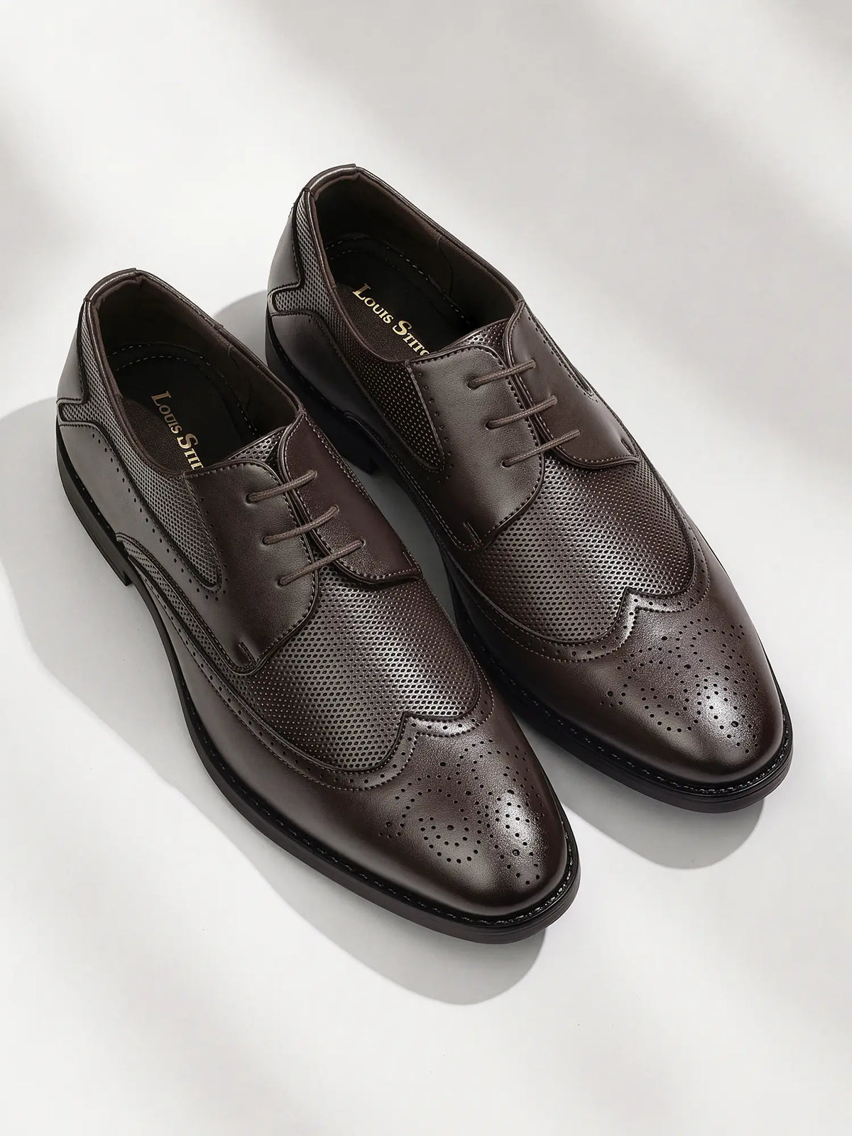 Brunette Brown Formal Brogue Lace-Up Shoes