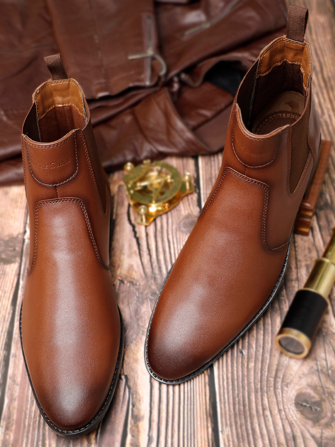 Russet Tan Dual Tone Handcrafted Chelsea Boots