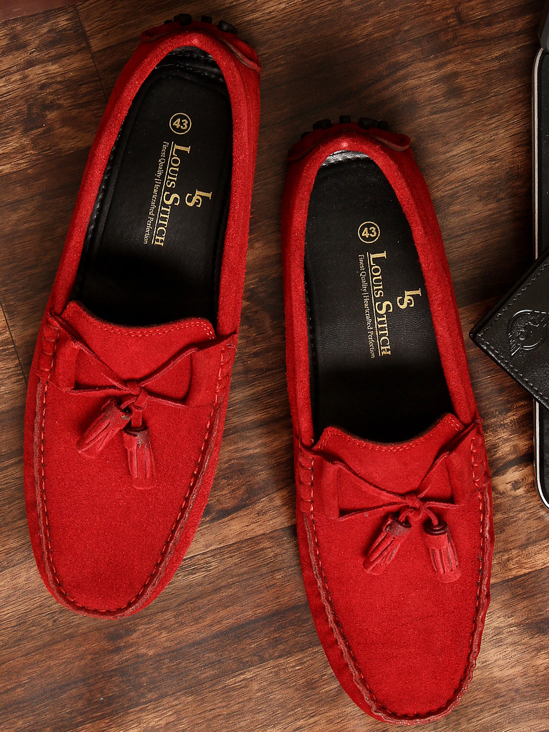 Handmade Italian Suede Leather Penny Tassel Loafers