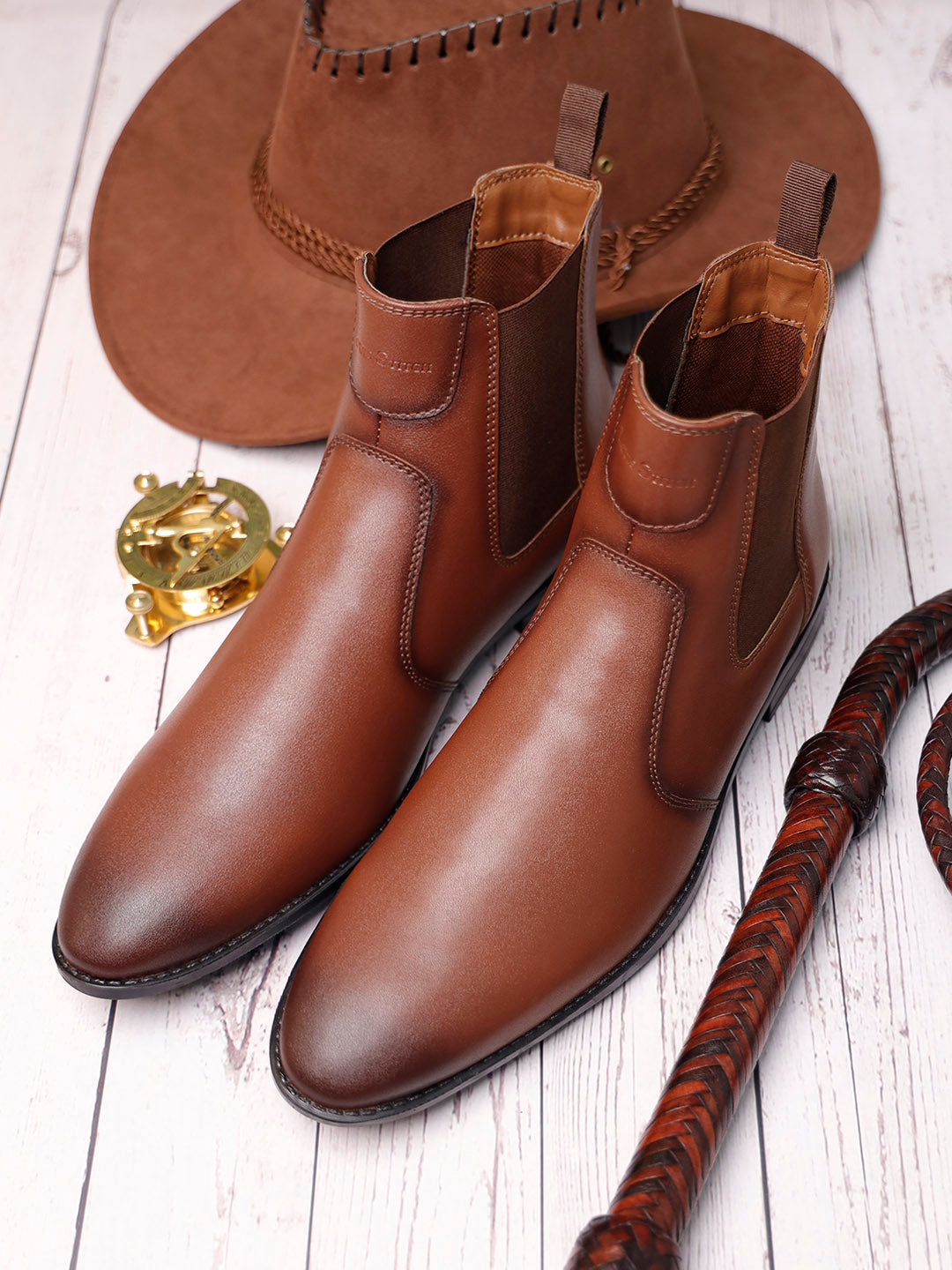 Russet Tan Dual Tone Handcrafted Chelsea Boots