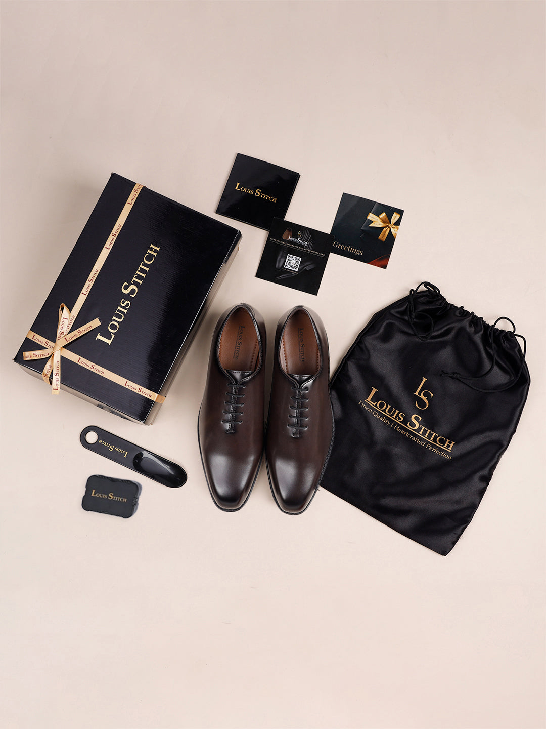 Brunette Brown Handcrafted Lace-Up Wholecut Derby Shoe