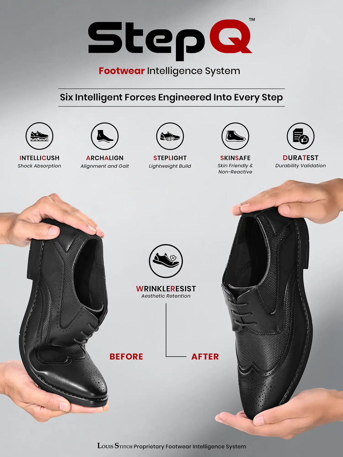 Jet Black Formal Brogue Lace-Up Shoes