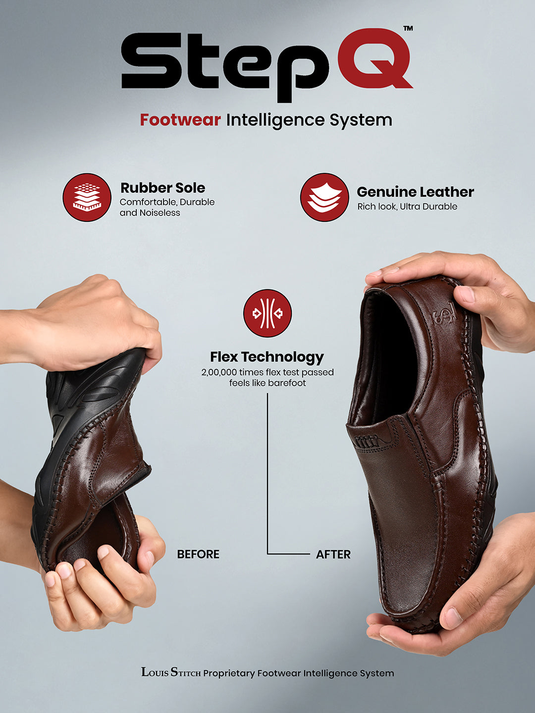 Brunette Brown Genuine Leather Ultra Lightweight Slip-On Shoes