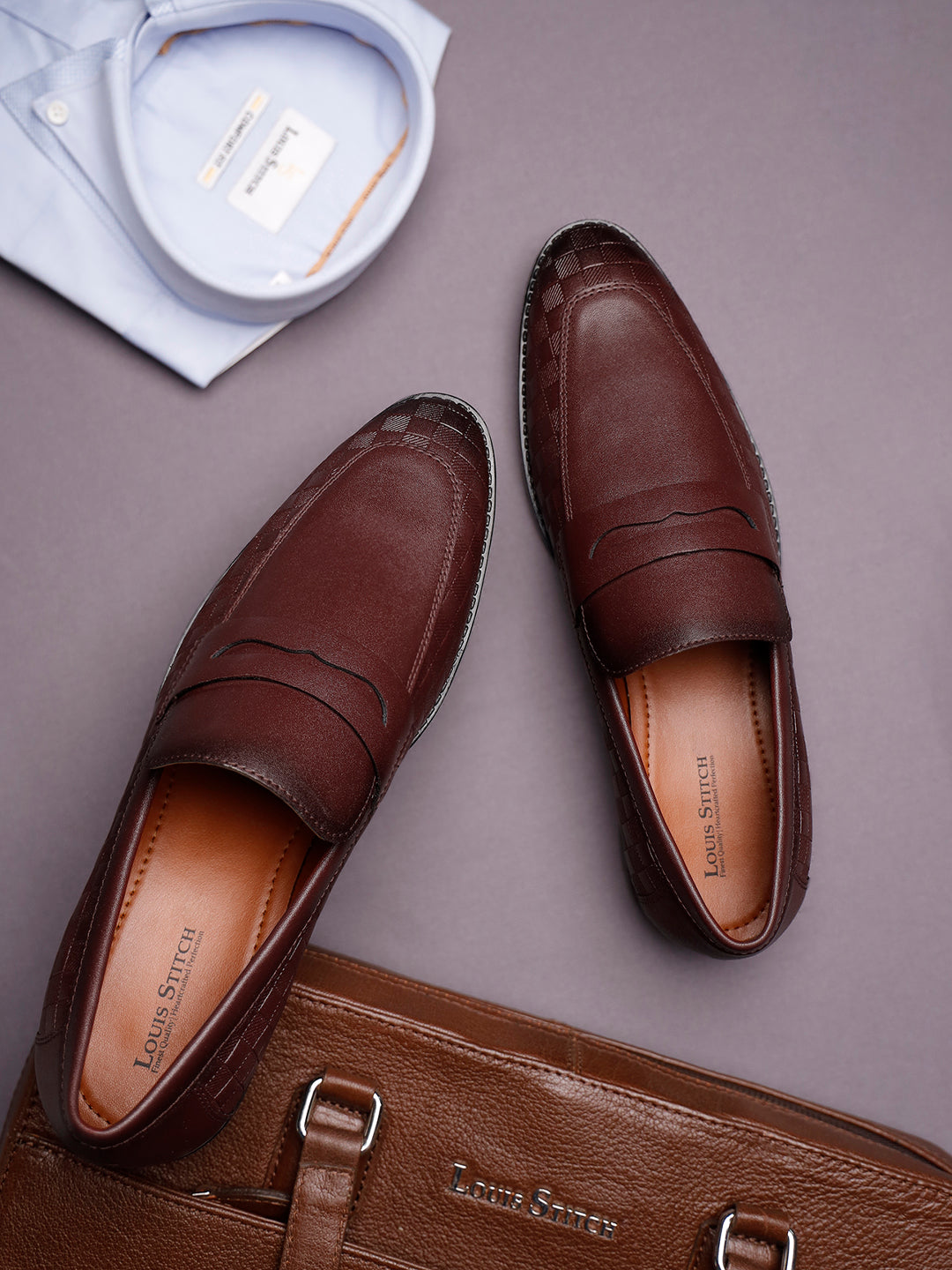 Rosewood Handcrafted Embossed Moccasins Slipons