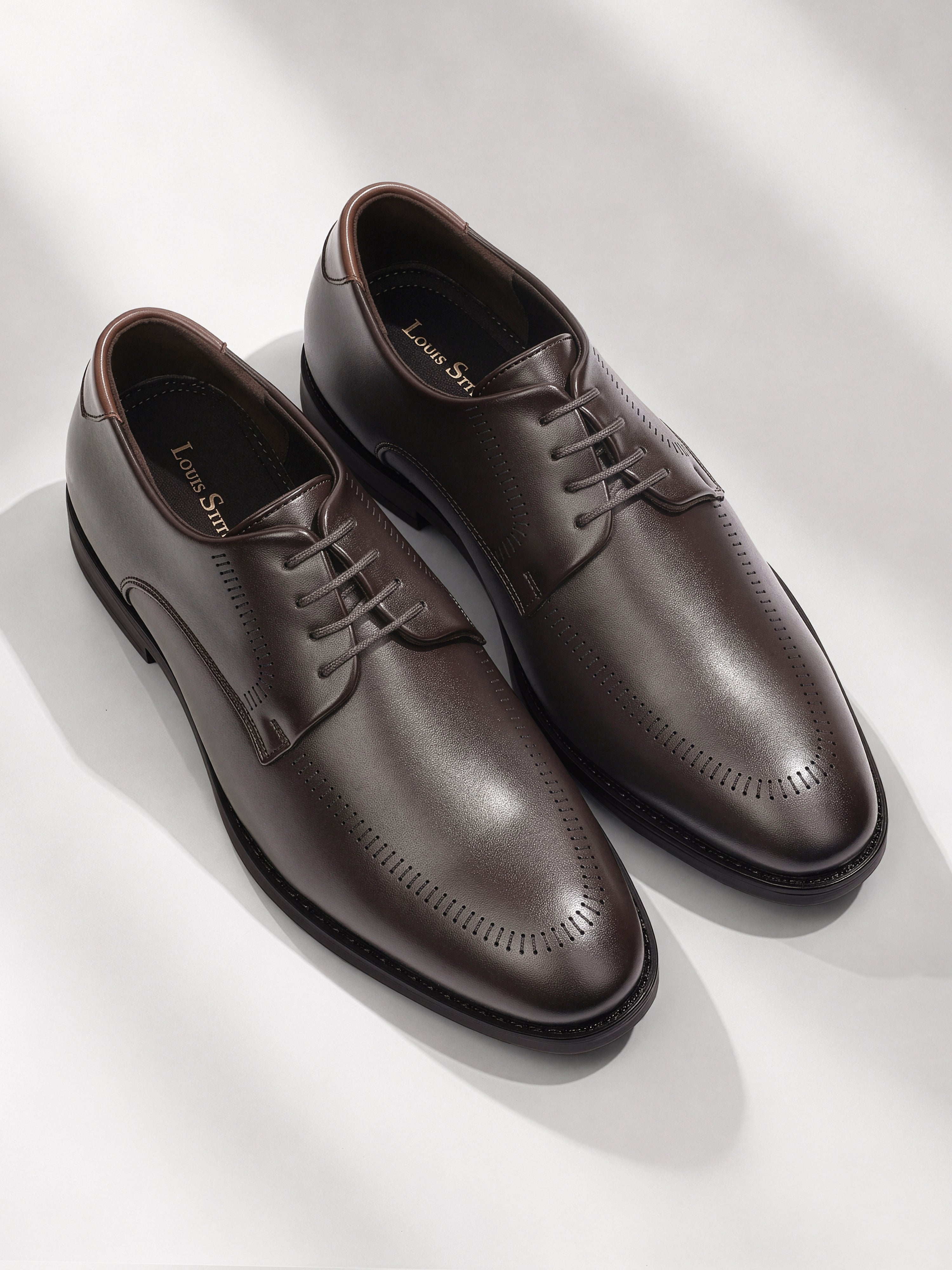 Brunette Brown Formal Derby Lace-Up Shoes