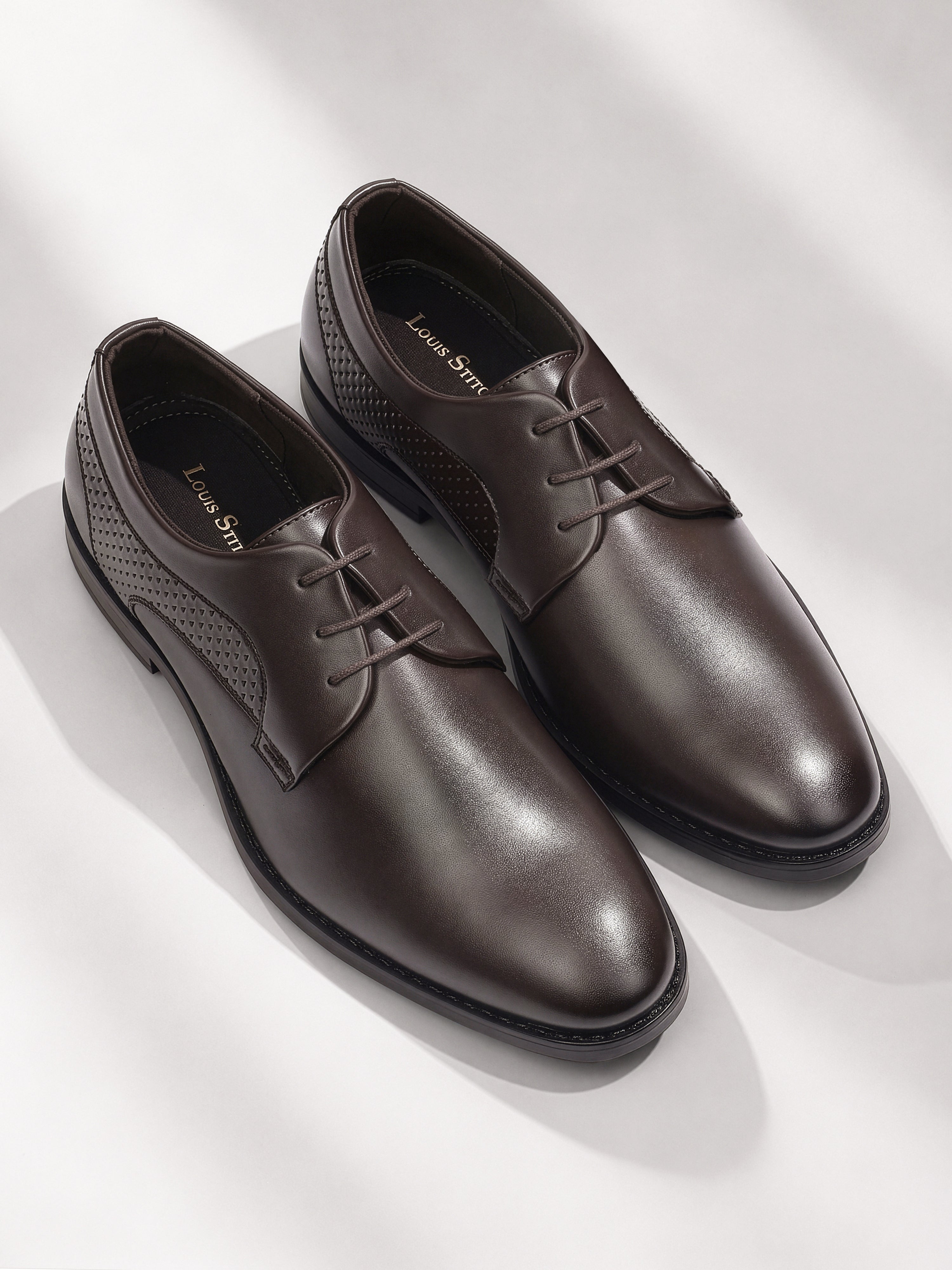 Brunette Brown Formal Derby Lace-Up Shoes