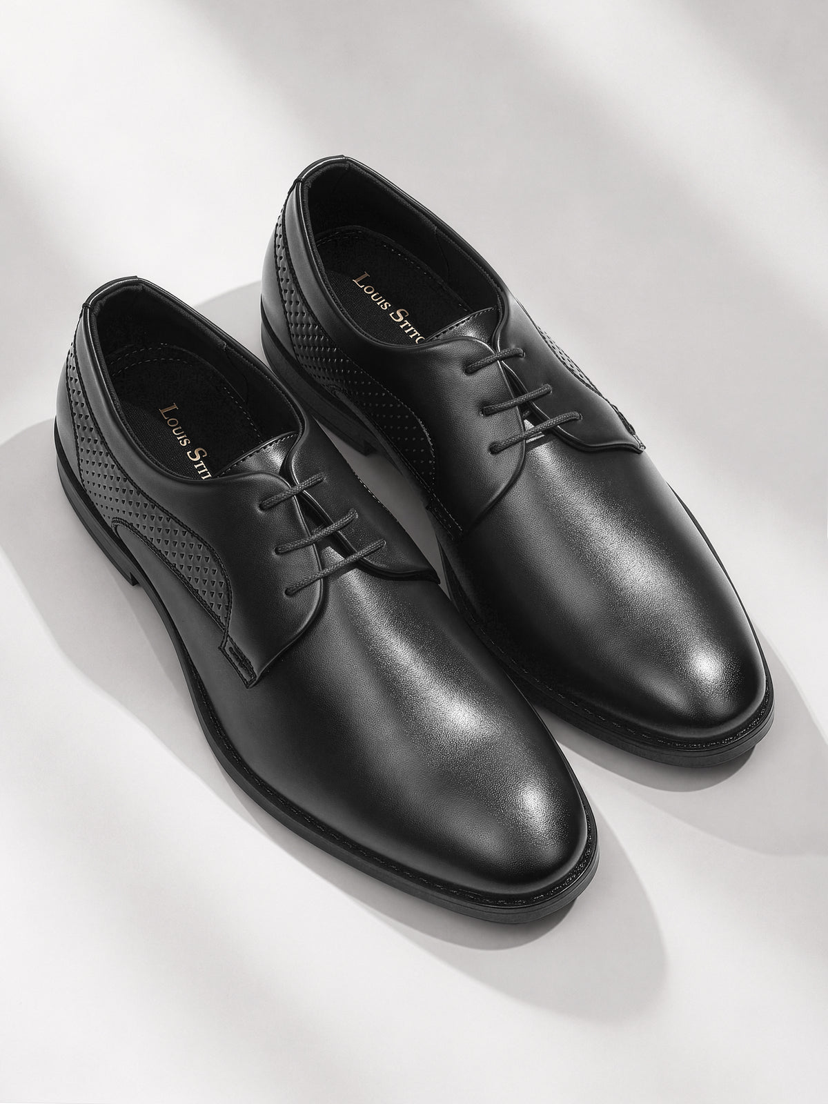Jet Black Formal Derby Lace-Up Shoes