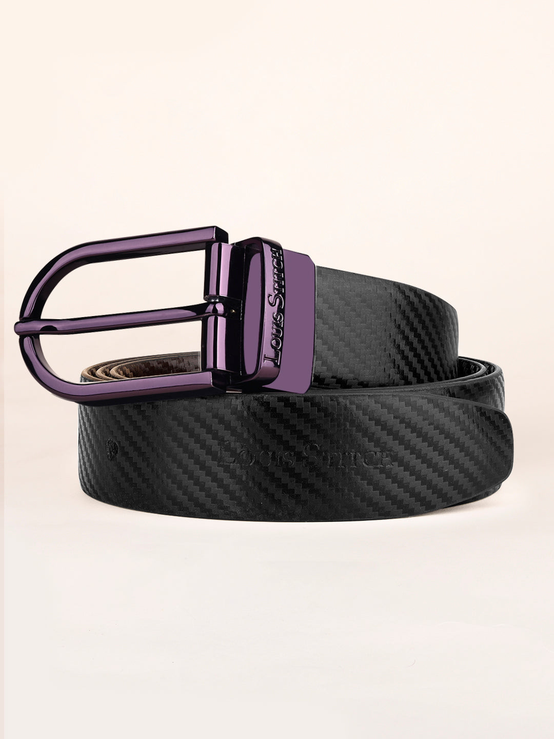 Men's Black & Brown Formal Italian Leather Reversible Belt For Men