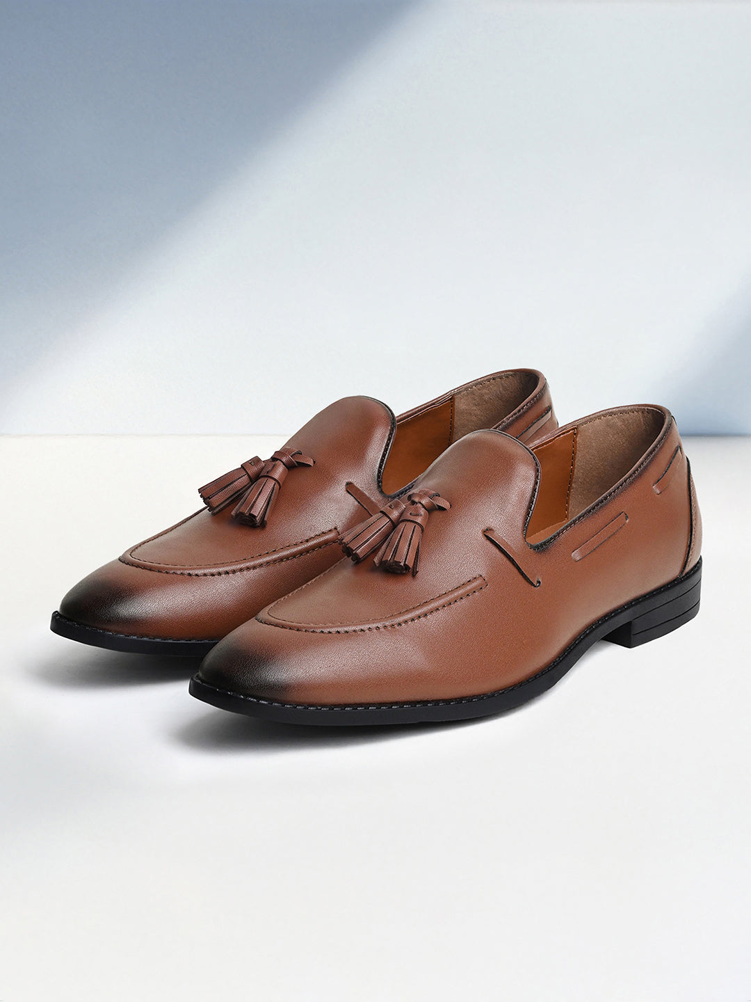 Tan Handcrafted Tassel Moccasin Slipon