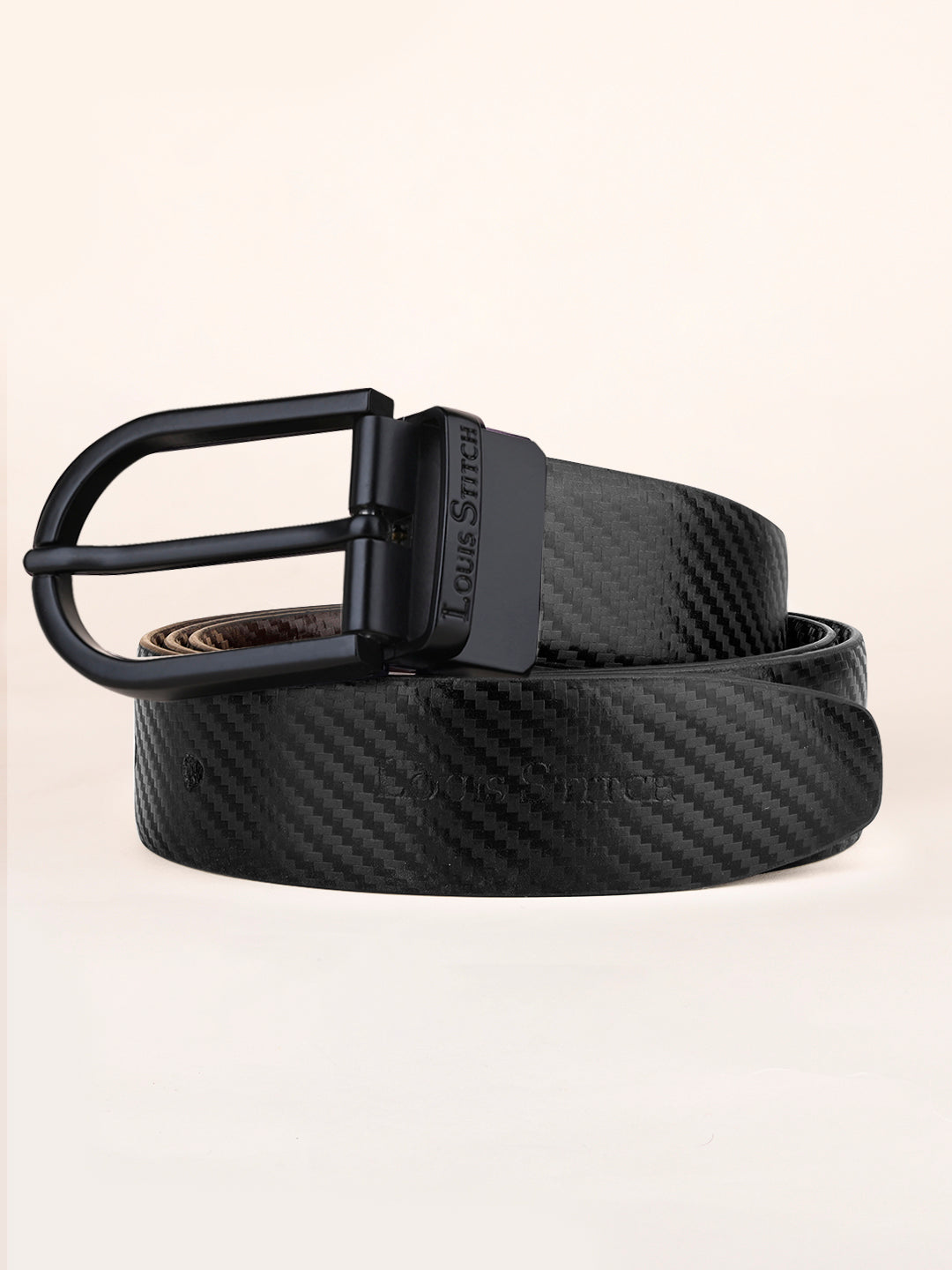 Men's Black & Brown Formal Italian Leather Reversible Belt For Men