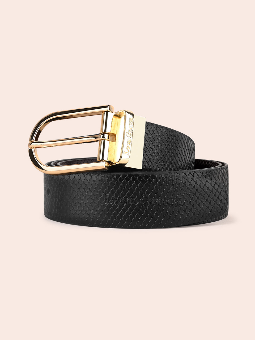 Men's Black & Brown Formal Italian Leather Reversible Belt For Men