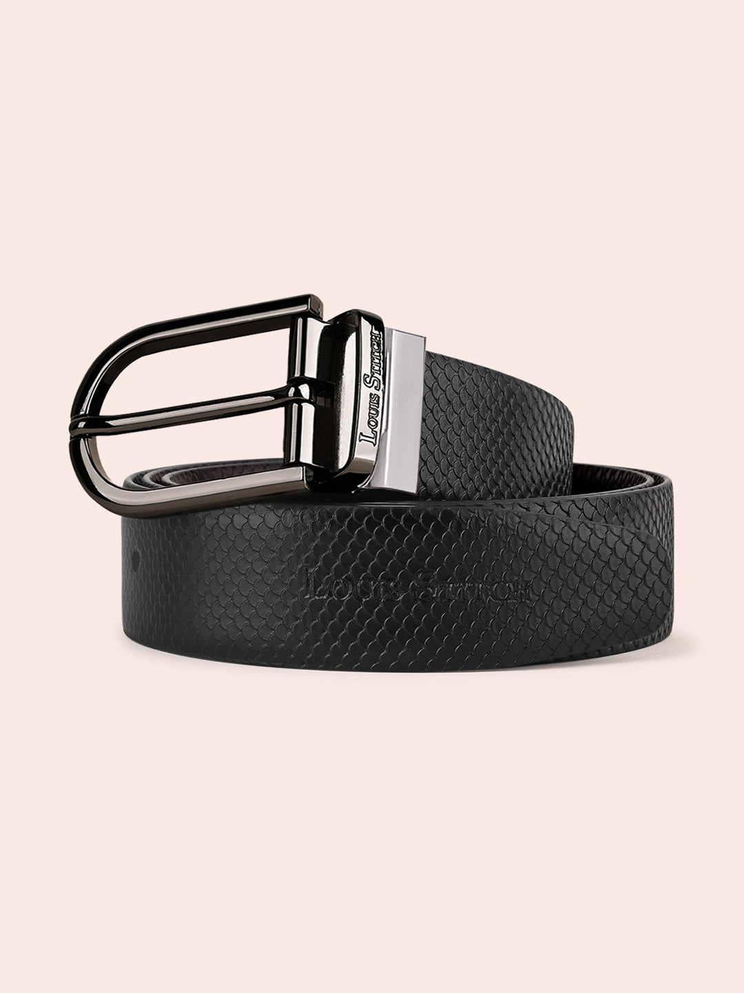 Men's Black & Brown Formal Italian Leather Reversible Belt For Men