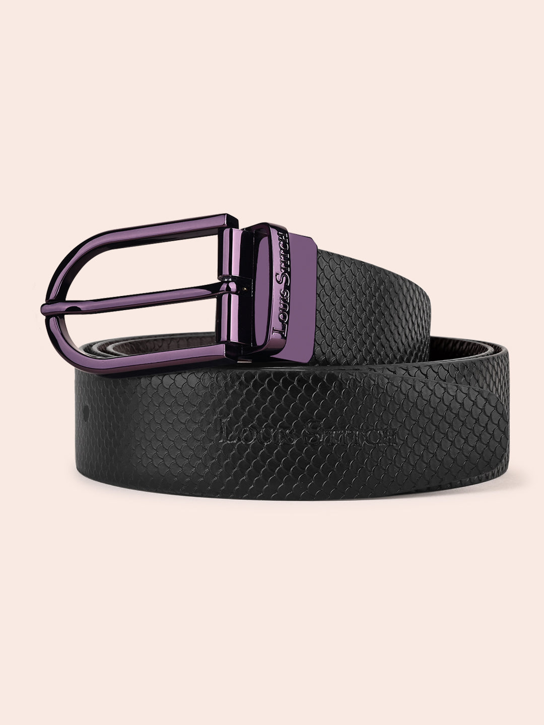 Men's Black & Brown Formal Italian Leather Reversible Belt For Men