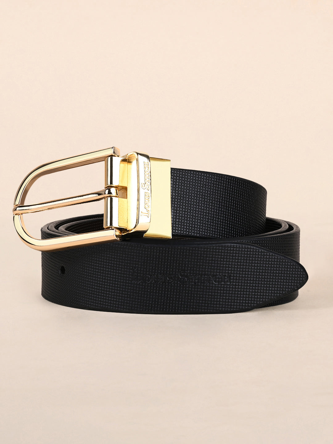 Men's Black & Brown Formal Italian Leather Reversible Belt For Men