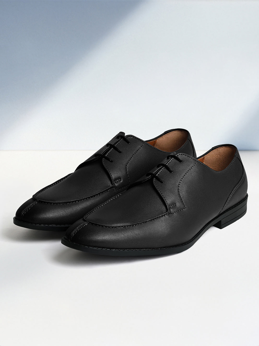 Jet Black Handcrafted Derby Laceups Shoes