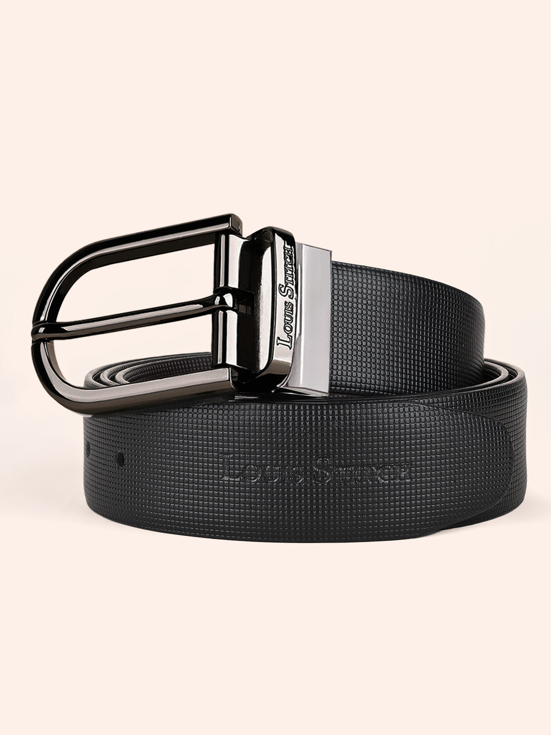 Men's Black & Brown Formal Italian Leather Reversible Belt For Men
