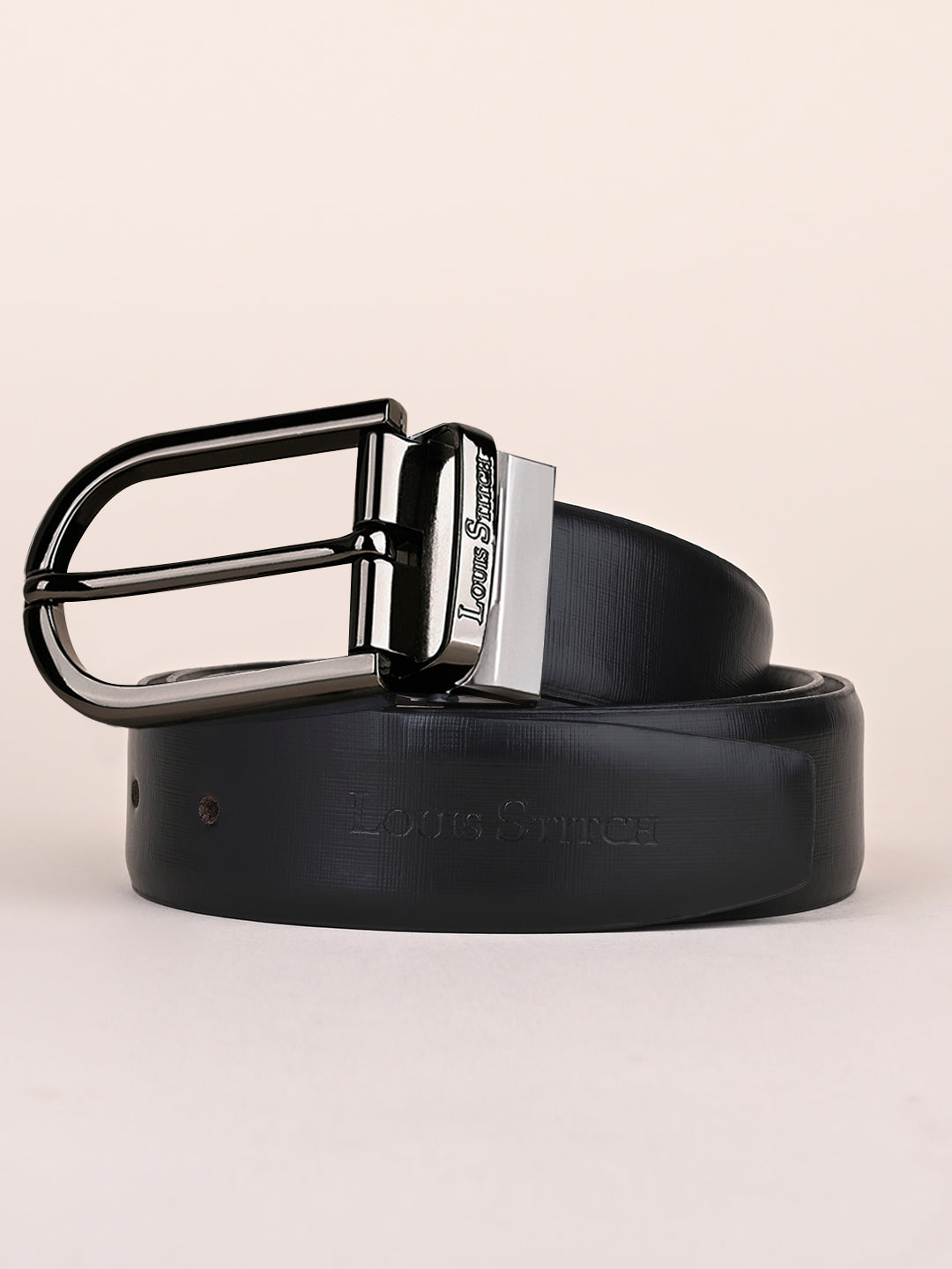 Men's Black & Brown Formal Italian Leather Reversible Belt For Men