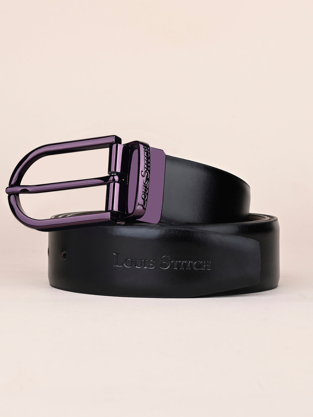 Men's Black & Brown Formal Italian Leather Reversible Belt For Men
