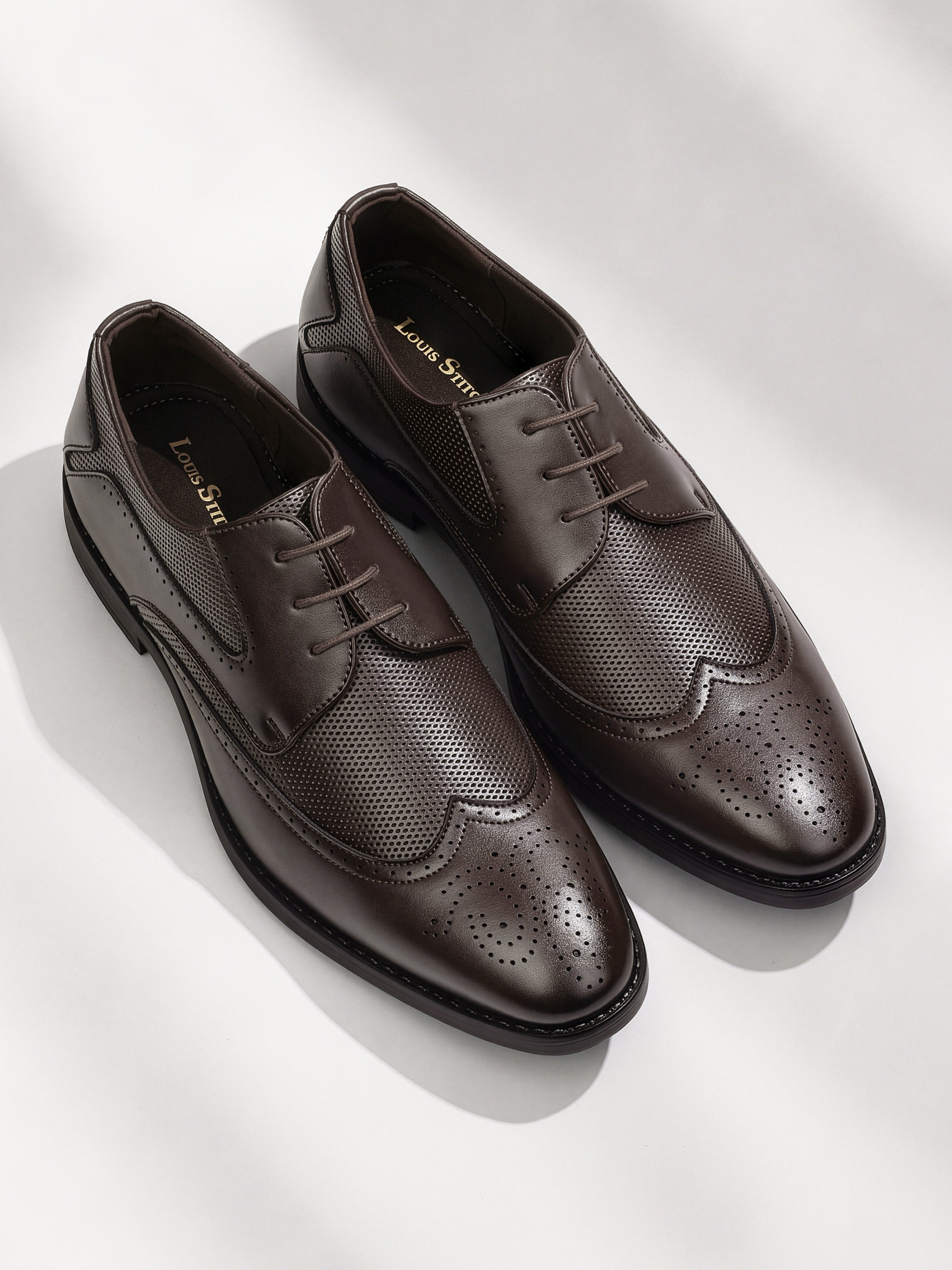Brunette Brown Formal Brogue Lace-Up Shoes