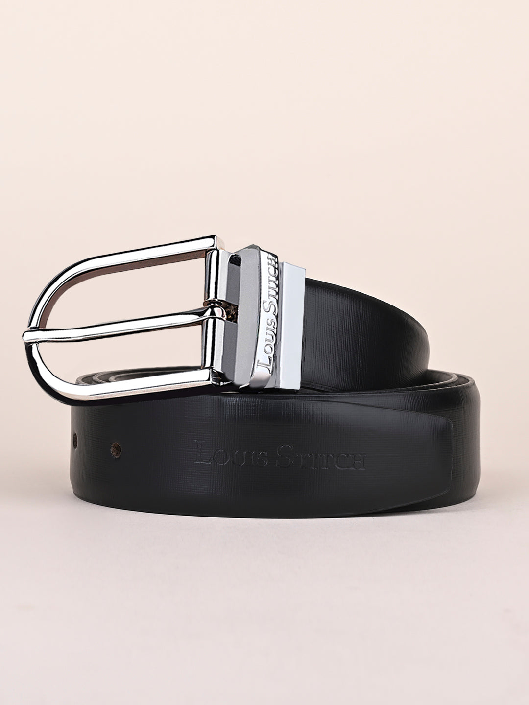 Men's Black & Brown Formal Italian Leather Reversible Belt For Men
