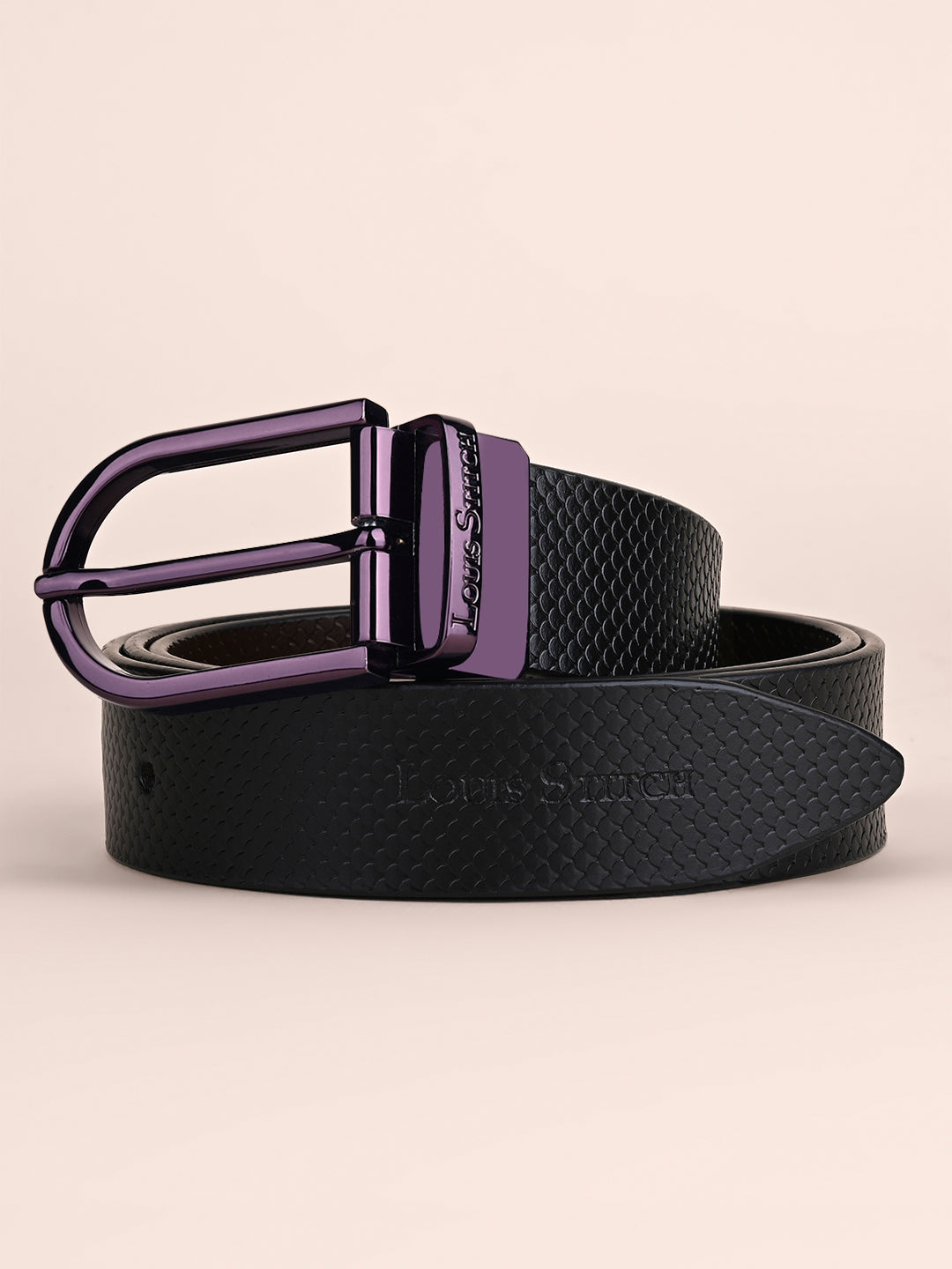Men's Black & Brown Formal Italian Leather Reversible Belt For Men