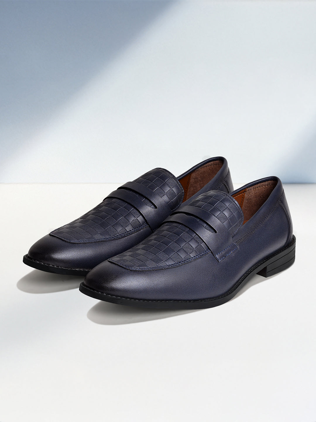 Federal Blue Handcrafted Moccasins Slipon