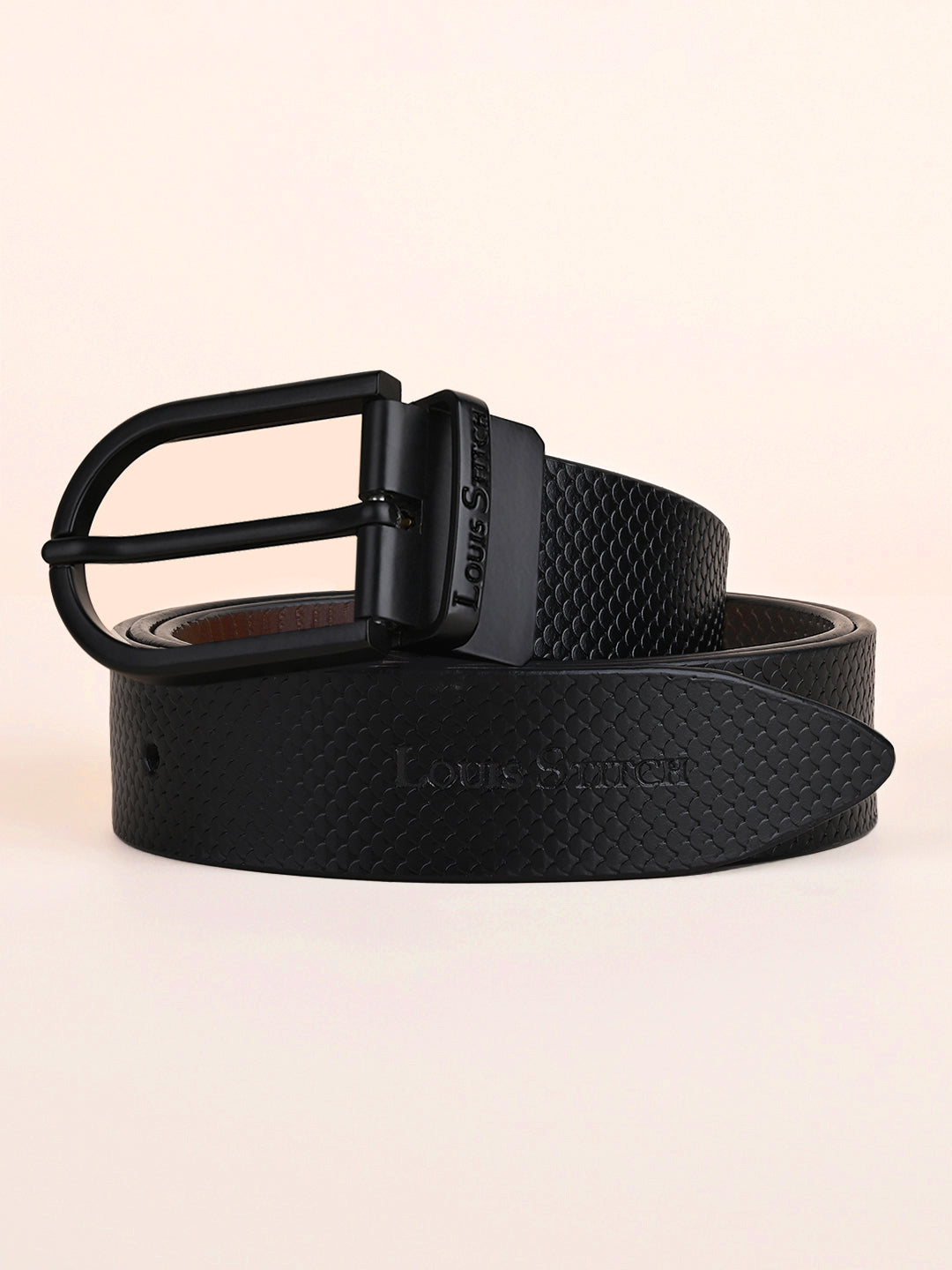 Men's Black & Brown Formal Italian Leather Reversible Belt For Men