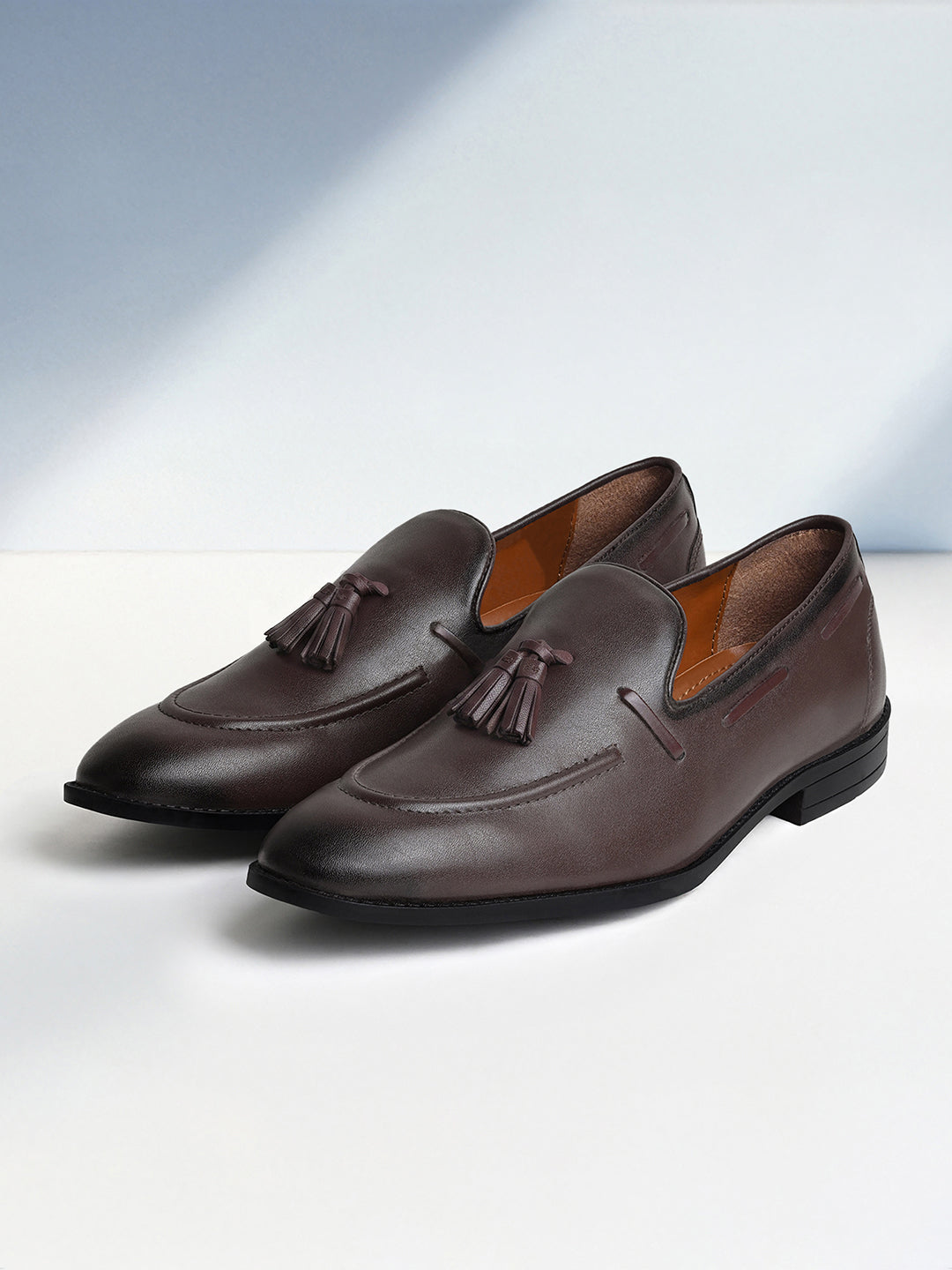Brunette Brown Handcrafted Tassel Moccasin Slipon