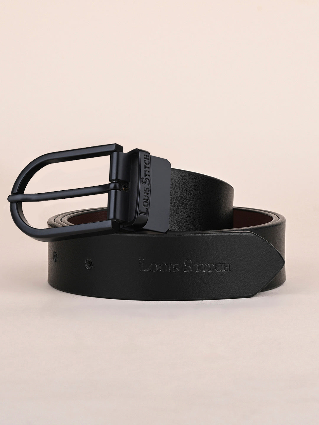 Men's Black & Brown Formal Italian Leather Reversible Belt For Men