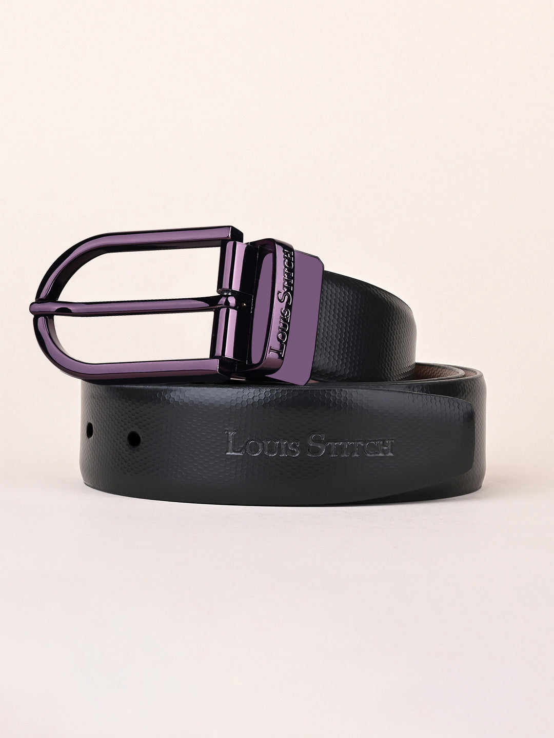 Men's Black & Brown Formal Italian Leather Reversible Belt For Men