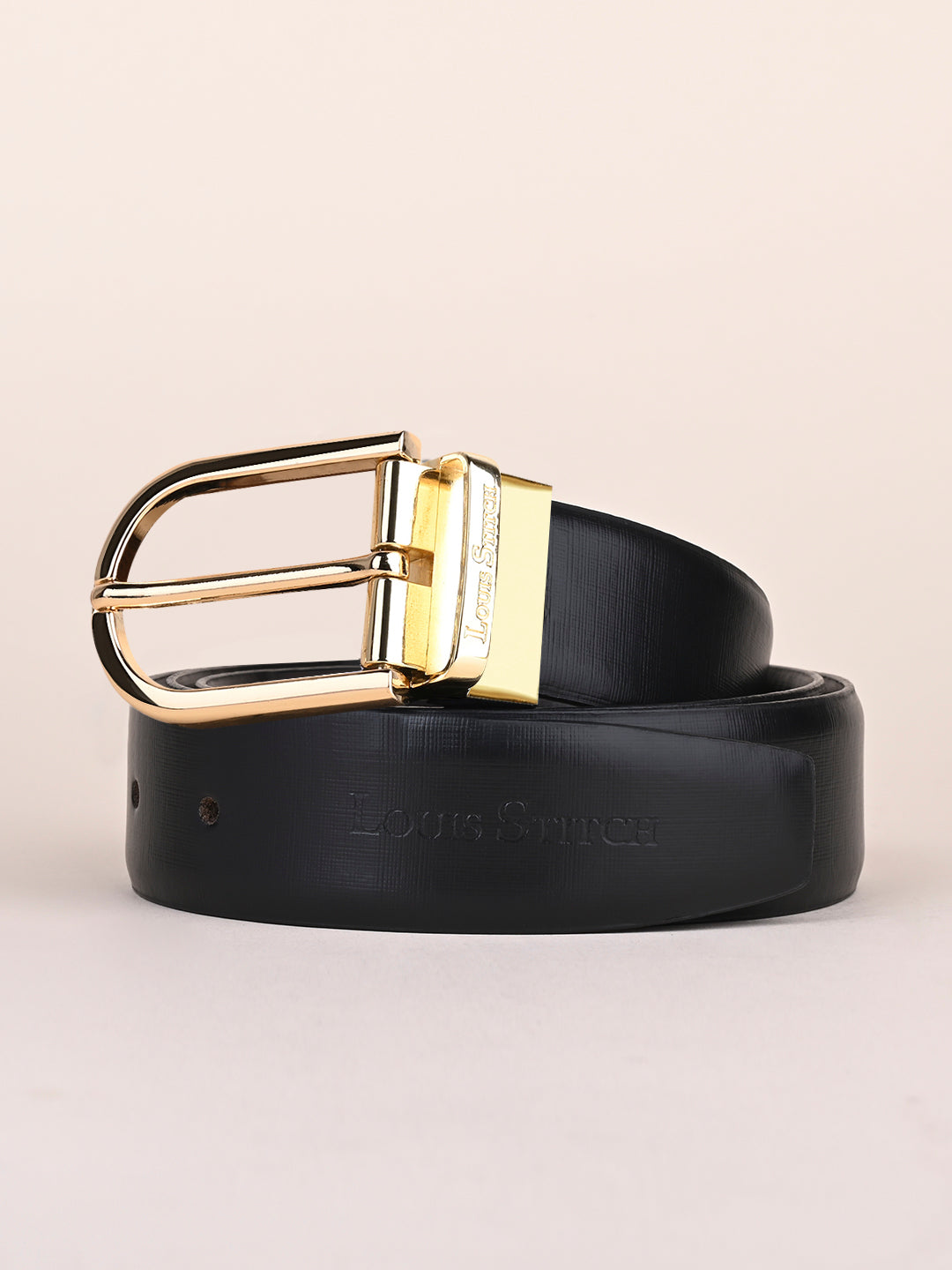Men's Black & Brown Formal Italian Leather Reversible Belt For Men