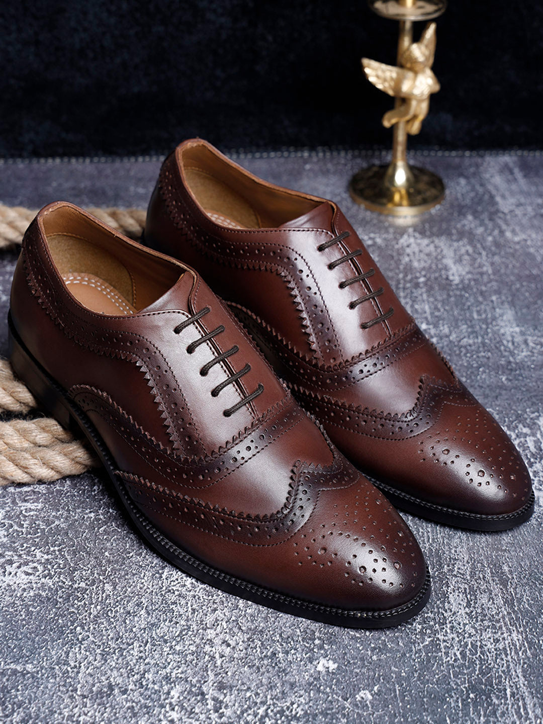 Brunette Brown Handmade Premium Italian Leather Brogues