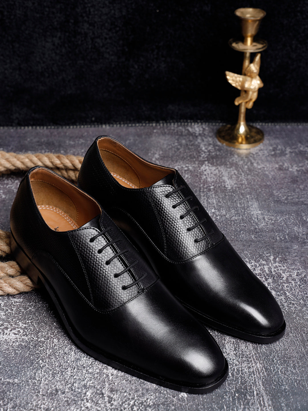 Jet Black Handmade Premium Italian Leather Derby Shoes