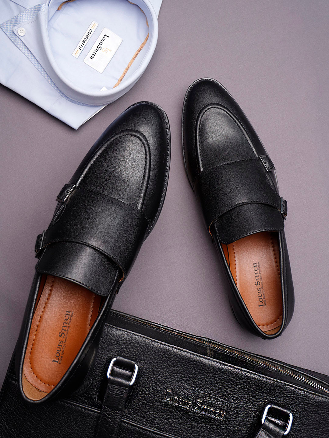 Obsidian Black Handcrafted Slipon Style Comfortable Monks
