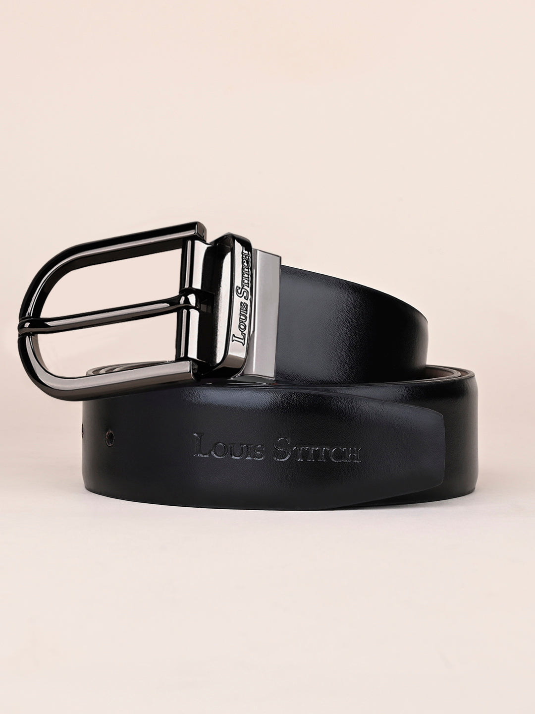 Men's Black & Brown Formal Italian Leather Reversible Belt For Men