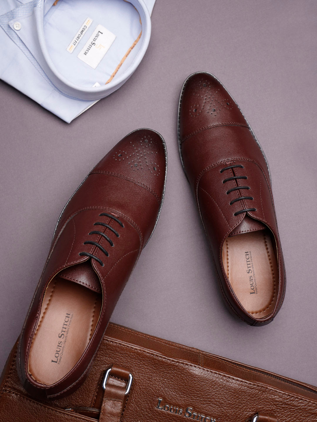 Rosewood Handcrafted Captoe Style Comfortable Laceups Shoes