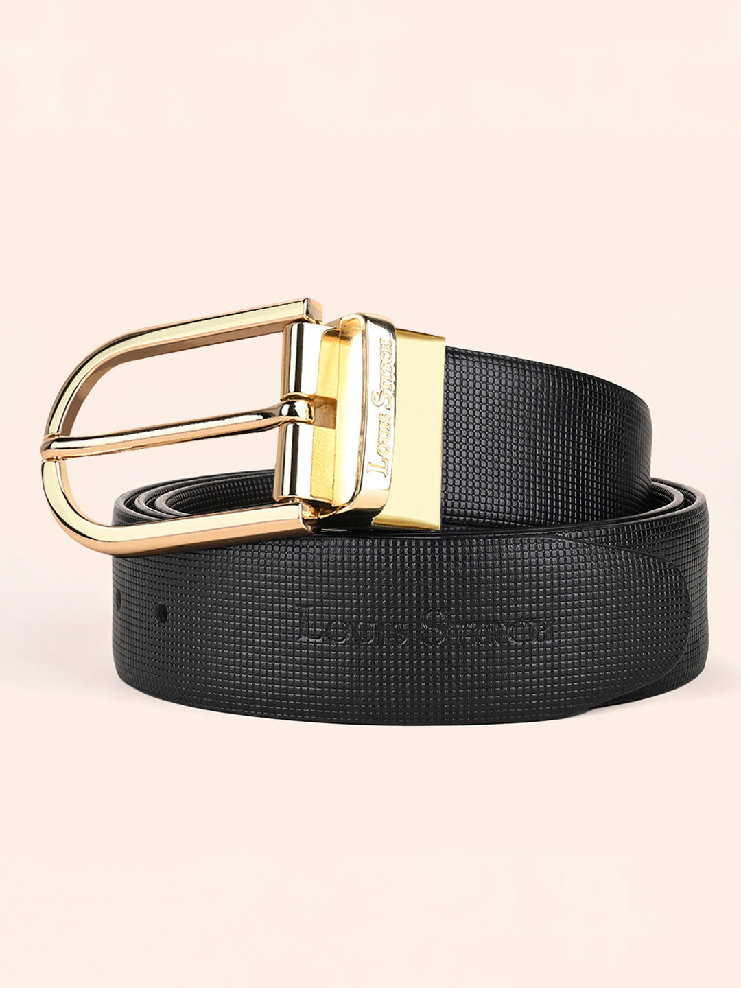 Men's Black & Brown Formal Italian Leather Reversible Belt For Men