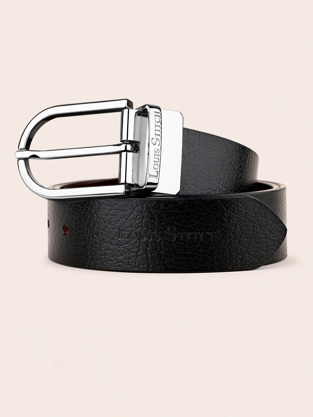 Men's Black & Brown Formal Italian Leather Reversible Belt For Men