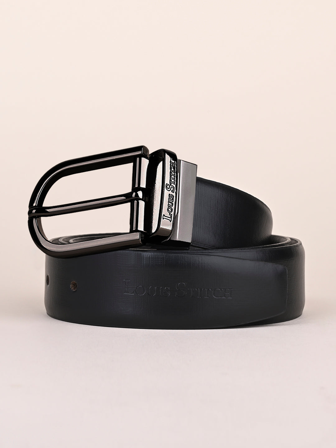 Men's Black & Brown Formal Italian Leather Reversible Belt For Men