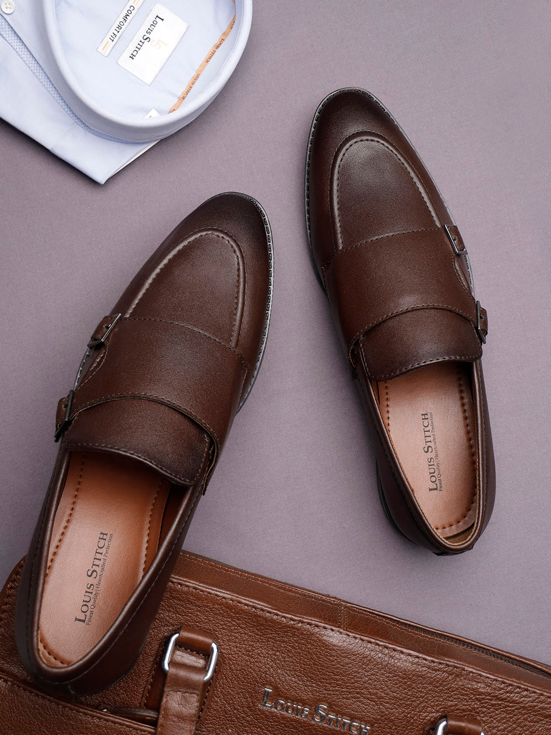 Brunette Brown Handcrafted Slipon Style Comfortable Monks