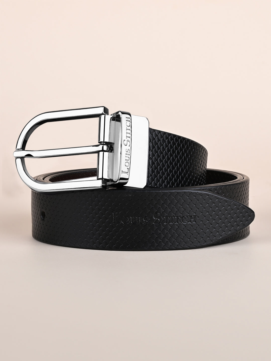 Men's Black & Brown Formal Italian Leather Reversible Belt For Men