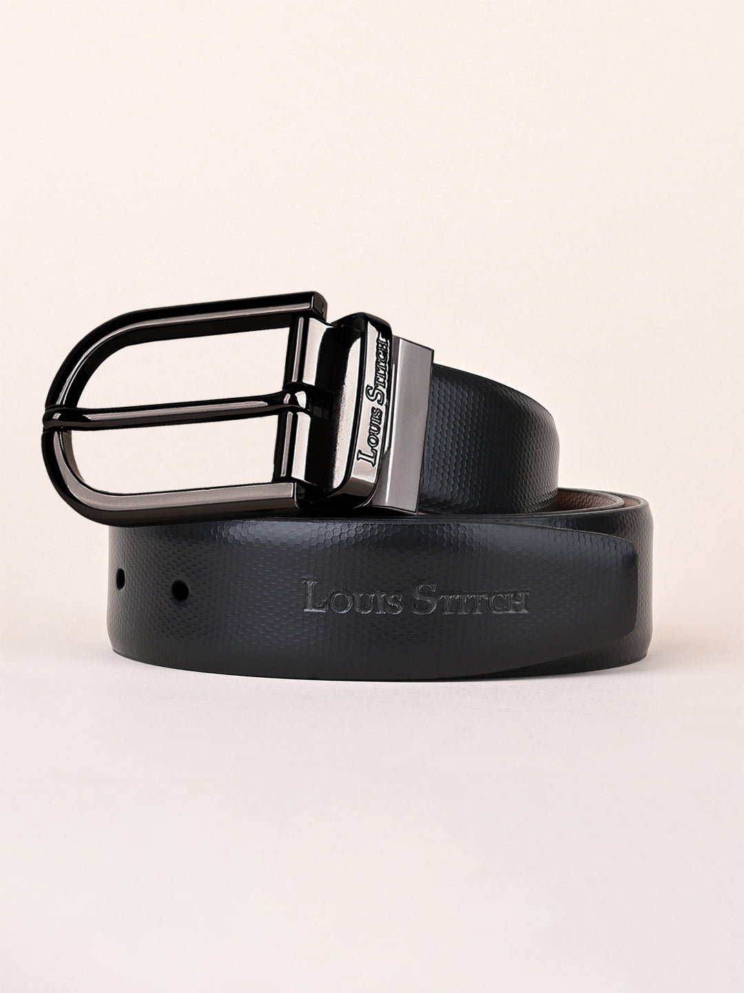 Men's Black & Brown Formal Italian Leather Reversible Belt For Men
