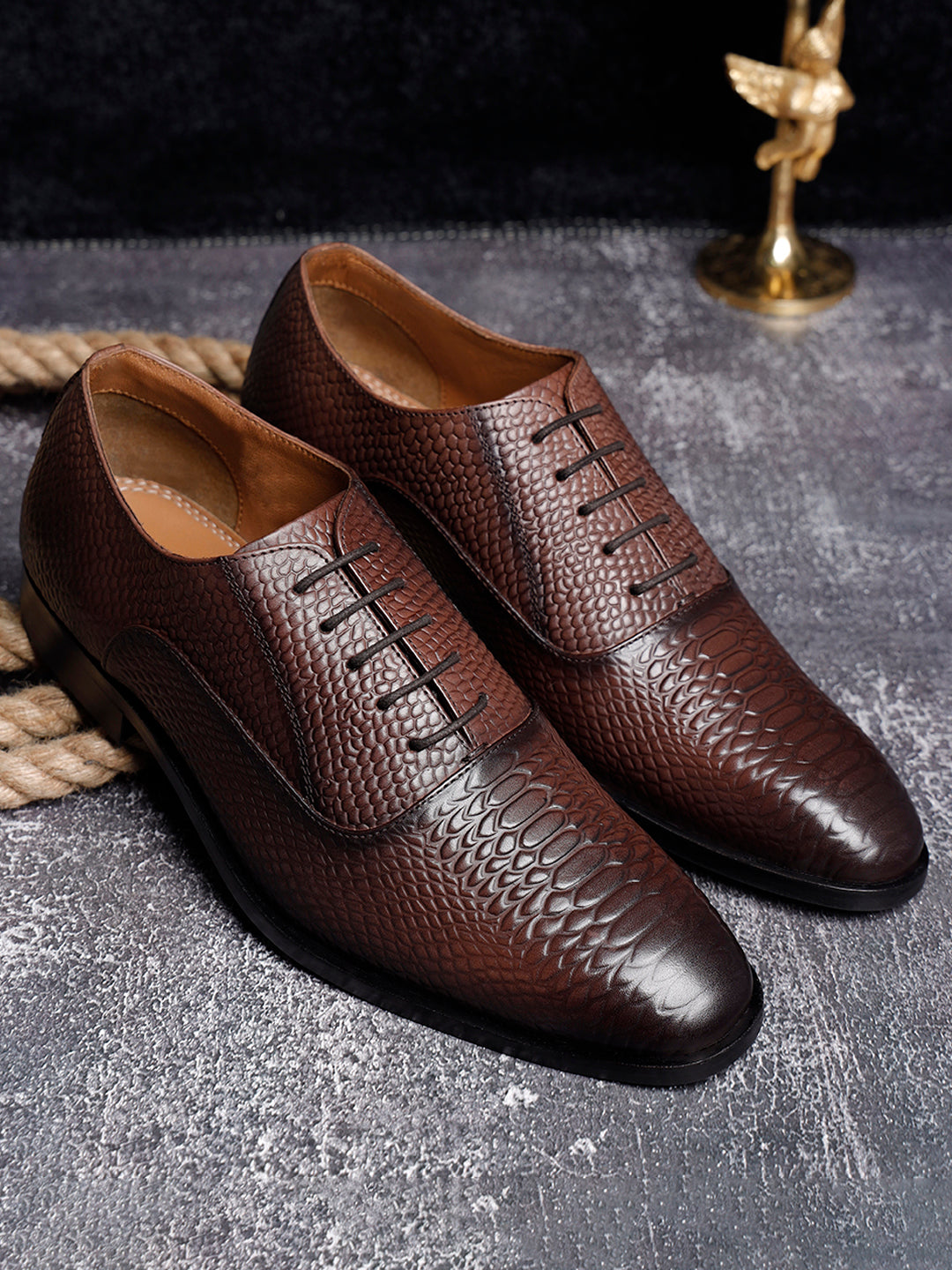 Brunette Brown Handmade Premium Italian Leather Derby Shoes