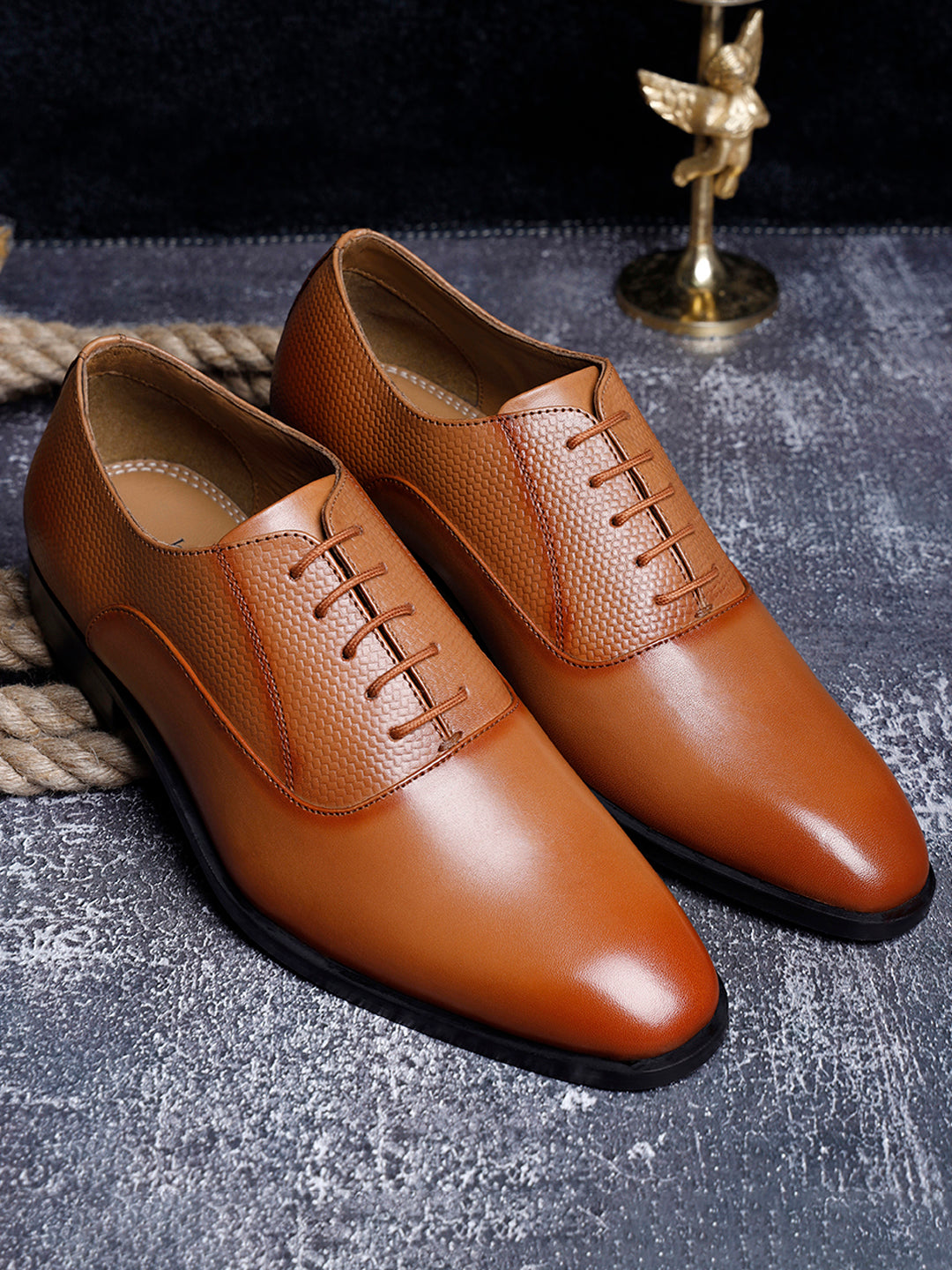 Russet Tan Handmade Premium Italian Leather Derby Shoes